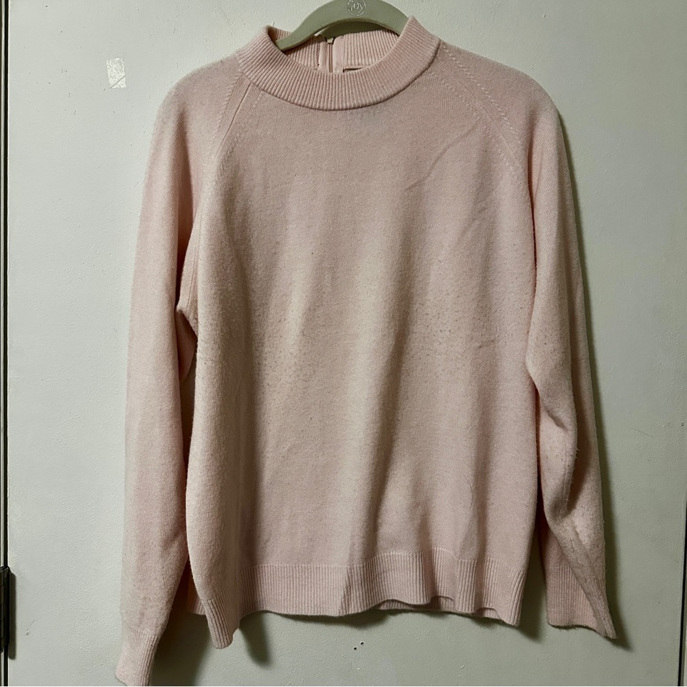 Vintage Pink Sweater large zippered back
